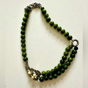 Banana Republic green beaded necklace